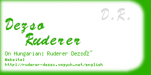 dezso ruderer business card